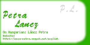 petra lancz business card